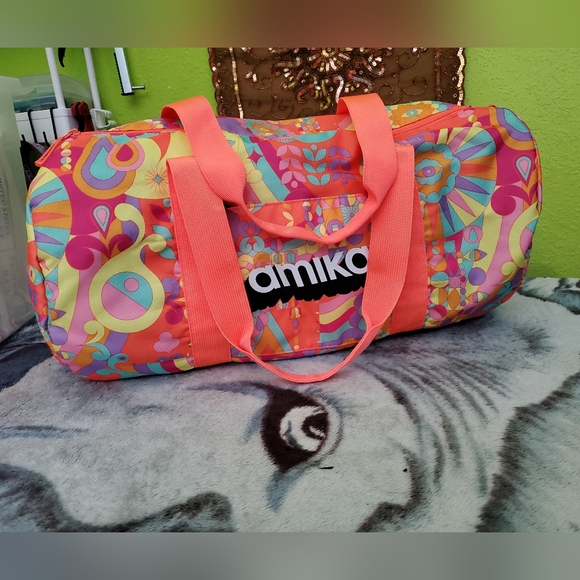 ❇️SALE ❇️ AMIKA Signature Print Large Duffle Bag Psychedelic Neon Print - Picture 1 of 14